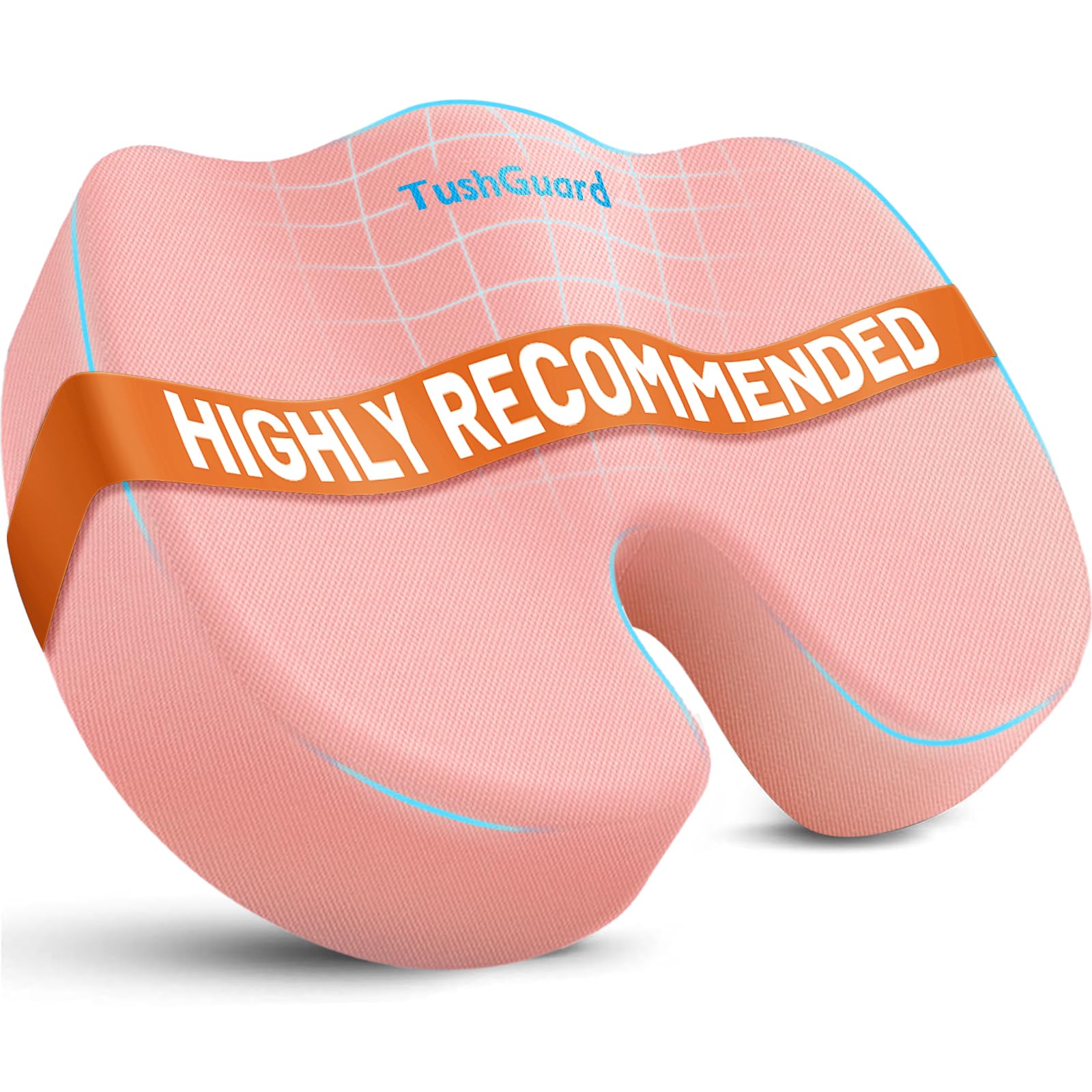 TushGuard Seat Cushion for Office Chair Memory Foam Non-Slip Cushion Back, Relief Chair Pad, Butt Pillow for Office Chair, Car, Computer Desk, Black